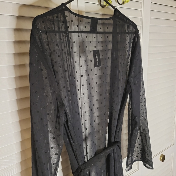 Express Sheer Swiss Dot Kimono Cover-Up L/XL NWT - Picture 12 of 16